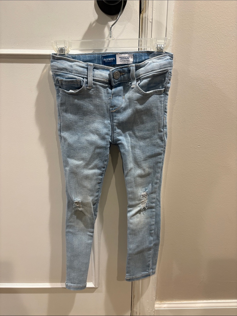 Old Navy Light Blue Skinny Jeans with Knee Distress
